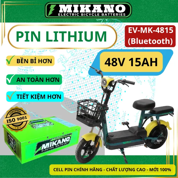 Pin Lithium Mikano EV-MK-4815 (Bluetooth) - Giải Pháp Năng Lượng Thông Minh, An Toàn Cho Xe Điện