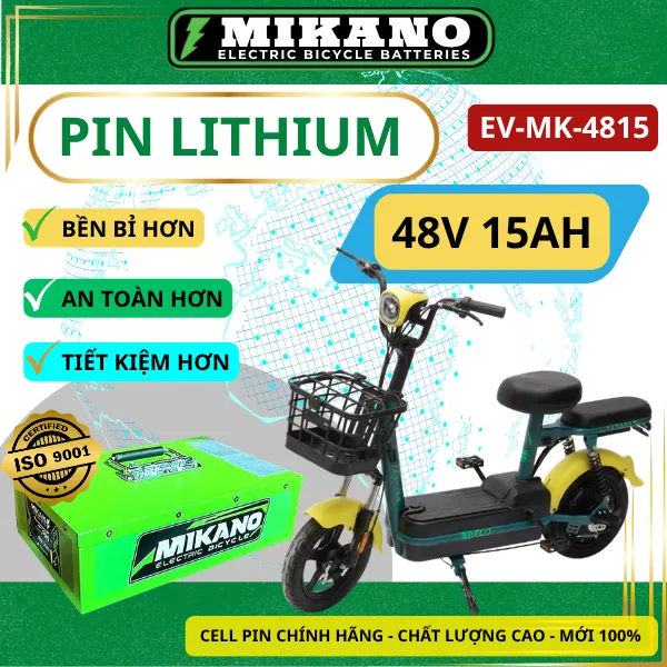 Pin Lithium Mikano EV-MK-4815 (Dạng Nằm) - Giải Pháp Năng Lượng Bền Bỉ, An Toàn Cho Xe Điện