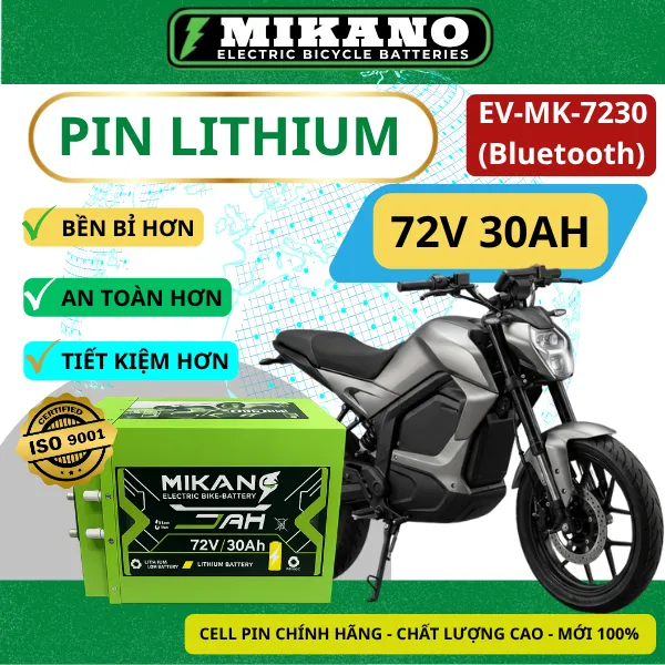 Pin Lithium Mikano EV-MK-7230 Giải Pháp Năng Lượng 73.6V 30Ah Thông Minh, Bứt Phá Công Suất & Bền Bỉ Vượt Trội