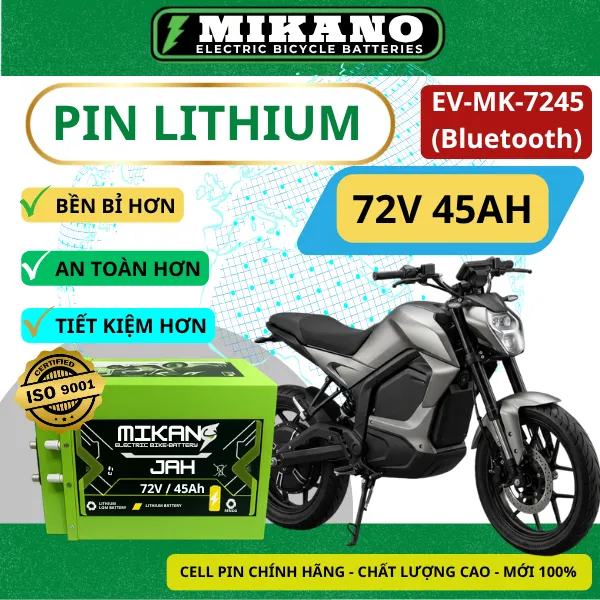Pin Lithium Mikano EV-MK7245 Giải Pháp Năng Lượng 73.6V 45Ah Siêu Khủng, Giám Sát Thông Minh & Bền Bỉ Vượt Trội