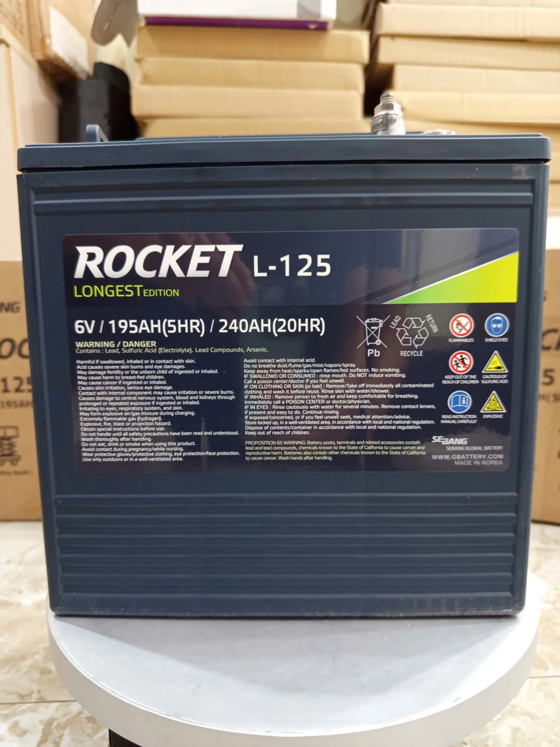 BÌNH ẮC QUY XẢ SÂU ROCKET L-125 ẮC QUY CHO XE GOLF, XE NÂNG NGƯỜI (AWP), XE CHÀ SÀN