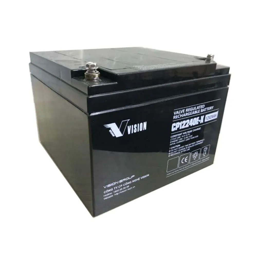 Ắc quy Vision 12V, 24Ah CP12240E-X dùng cho UPS, loa kéo, cửa cuốn, thang máy