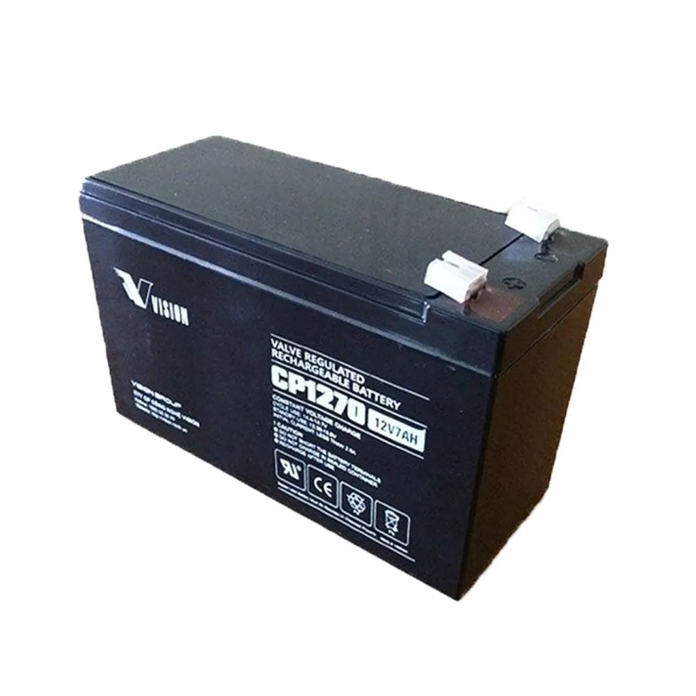 Ắc quy Vision 12V, 7Ah CP1270 dùng cho UPS, loa kéo, cửa cuốn, thang máy