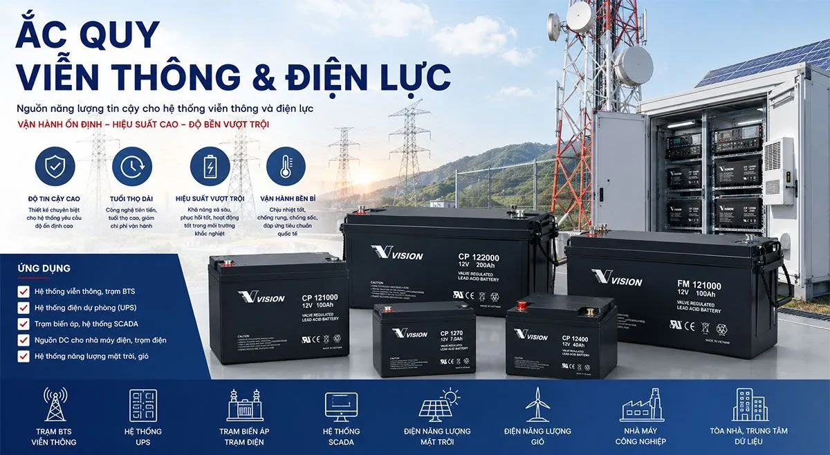 Ắc quy axit chì công nghiệp